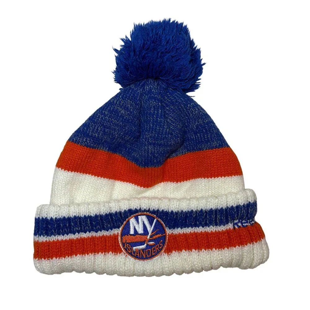 New York Islanders Reebok Center Ice Pom Beanie NHL Knit Hat